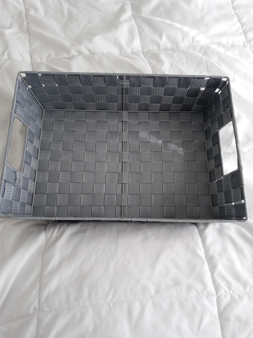 Woven Rectangular Storage Basket - Gray